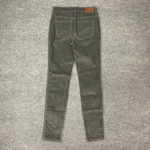 Madewell Jeans Womens 25T Tall Gray Corduroy High Rise Skinny Stretch 5 Pockets - Picture 7 of 15